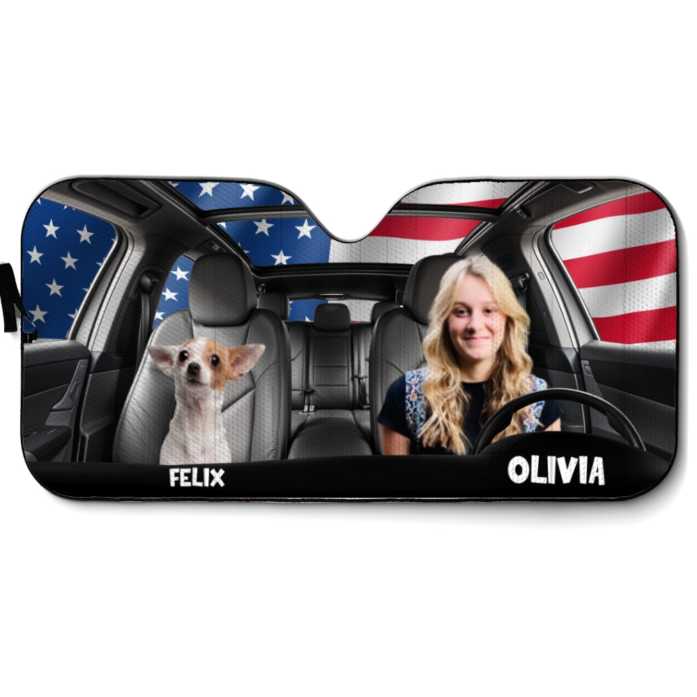American Fur Babies Photo - Personalized Car Sunshade