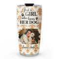 Custom Photo Christmas Birthday Gifts For Dog Mom, Dog Lovers • Just A Girl Who Loves Storybook Dog Photo - Personalized Tumbler