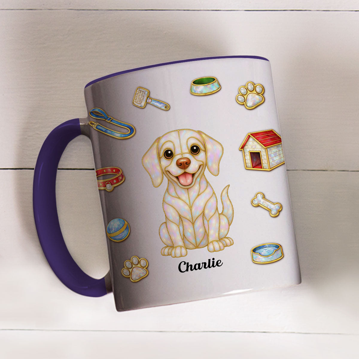 Custom Christmas Birthday Gifts For Dog Mom, Dog Lovers • Love Being With You - Personalized 3D Effect Accent Mug
