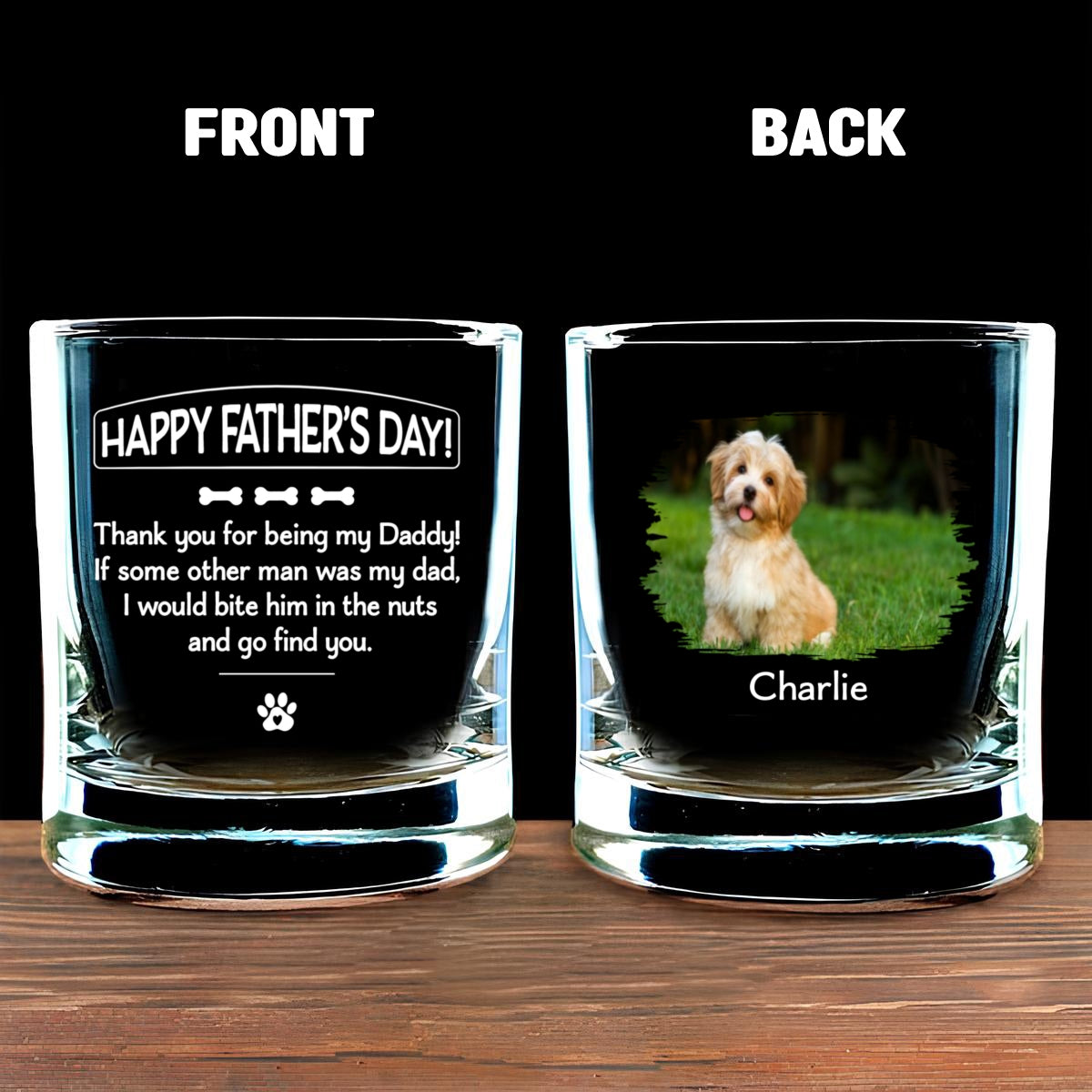 Pawsitively Lucky To Bark Photo - Personalized Whiskey Glass