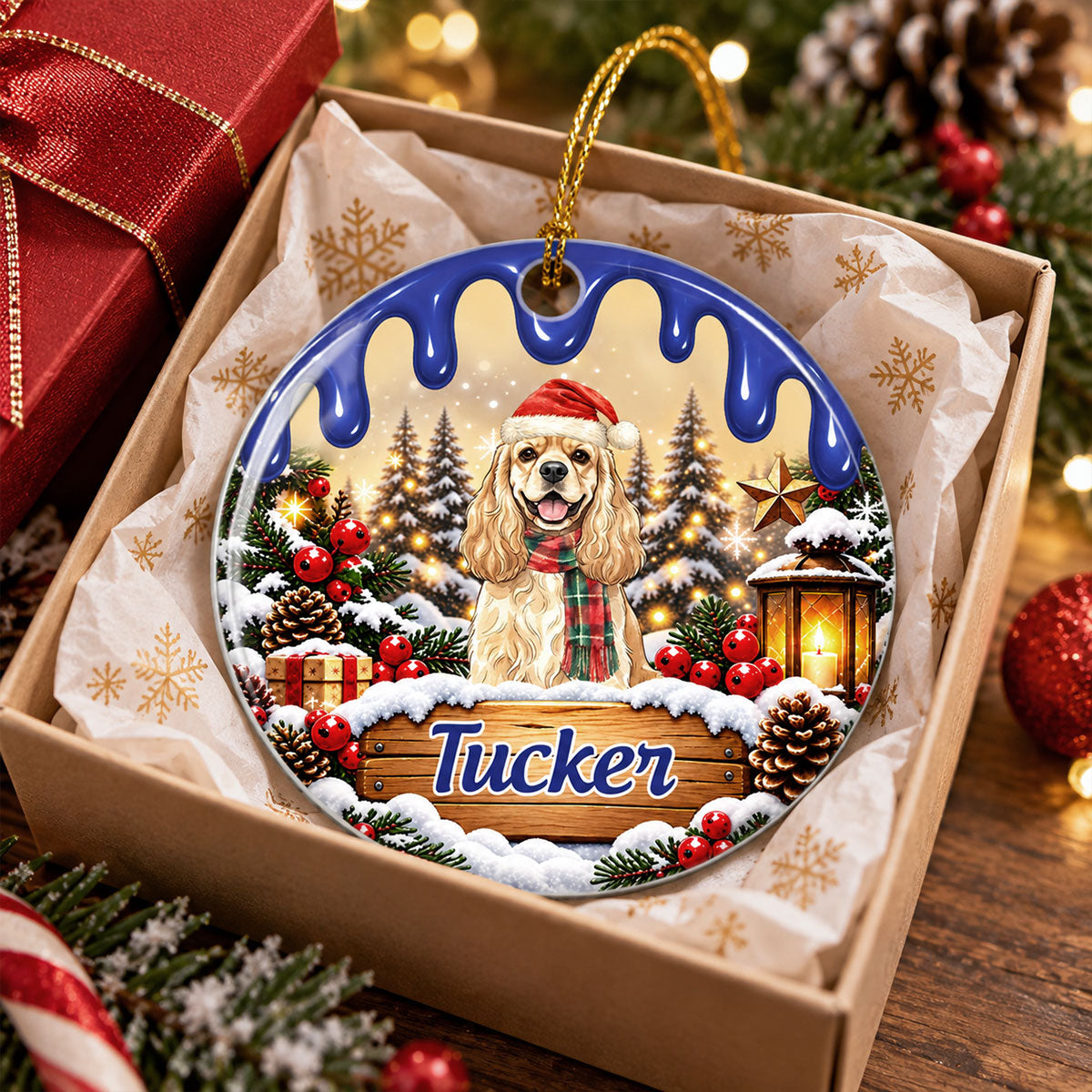 Custom Christmas Decor Home Birthday Gifts For Dog Lovers • My Merry Paws - Personalized Ceramic Ornament