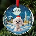 Custom Christmas Decor Home Birthday Gifts For Dog Lovers • Falling In Me - Personalized Glass Ornament