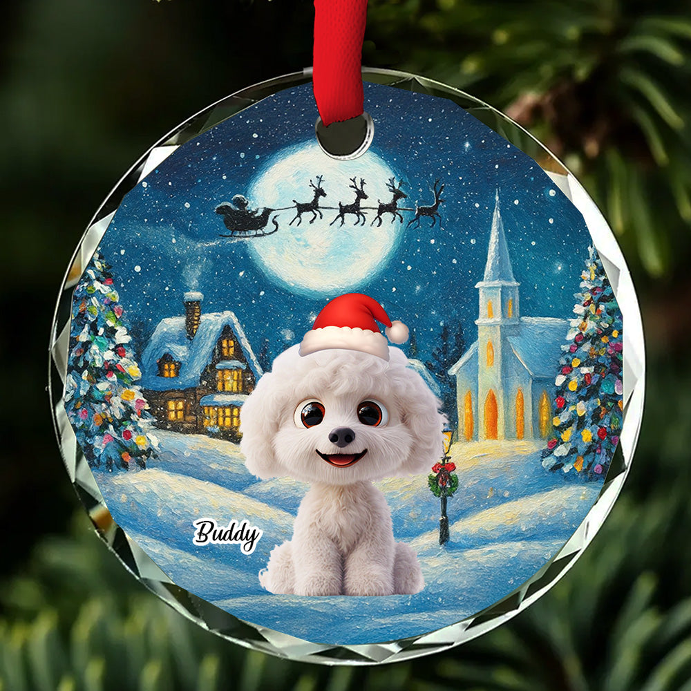 Custom Christmas Decor Home Birthday Gifts For Dog Lovers • Falling In Me - Personalized Glass Ornament