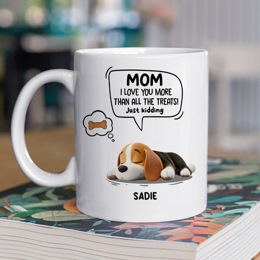 Custom Christmas Birthday Gifts For Dog Lovers • Just Kidding Cartoon - Personalized Coffee Mug