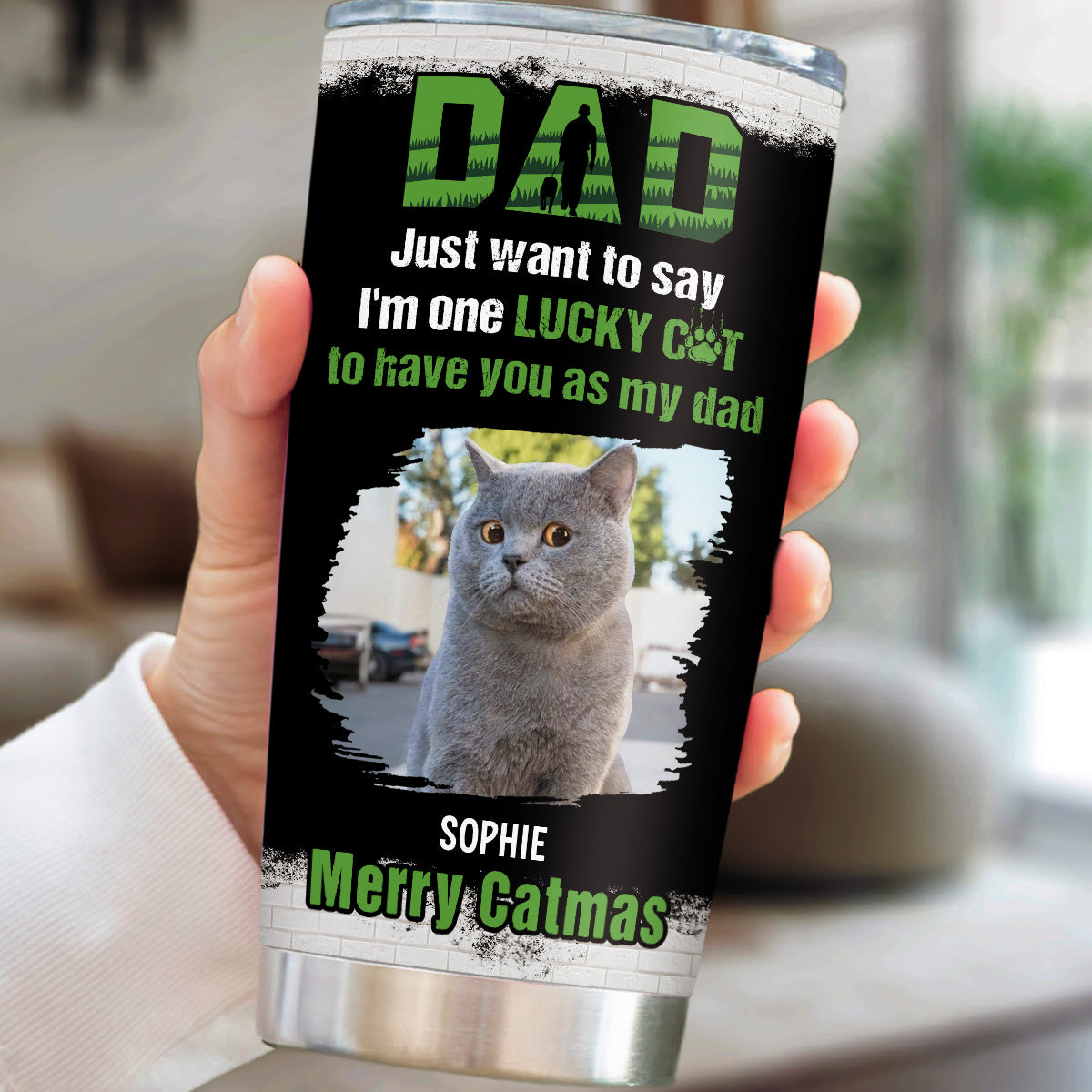 Custom Photo Christmas Birthday Gifts For Cat Lovers • Blessed To Have My Cats Photo - Personalized Tumbler