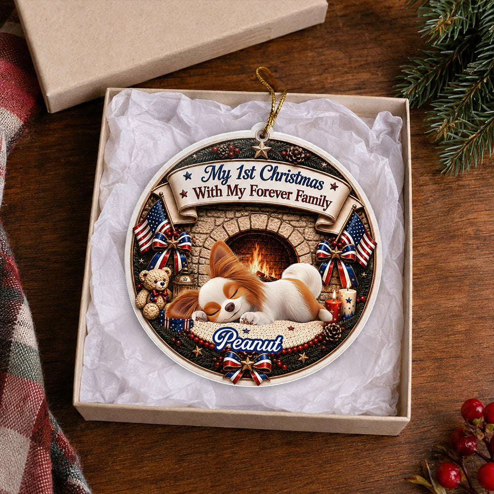 Custom Christmas Decor Home Birthday Gifts For Dog Mom, Dog Lovers • First Christmas Loved - Personalized Acrylic Ornament