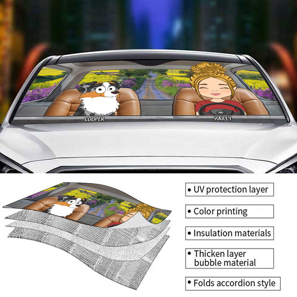 Dogs In My Car - Personalized Car Sunshade