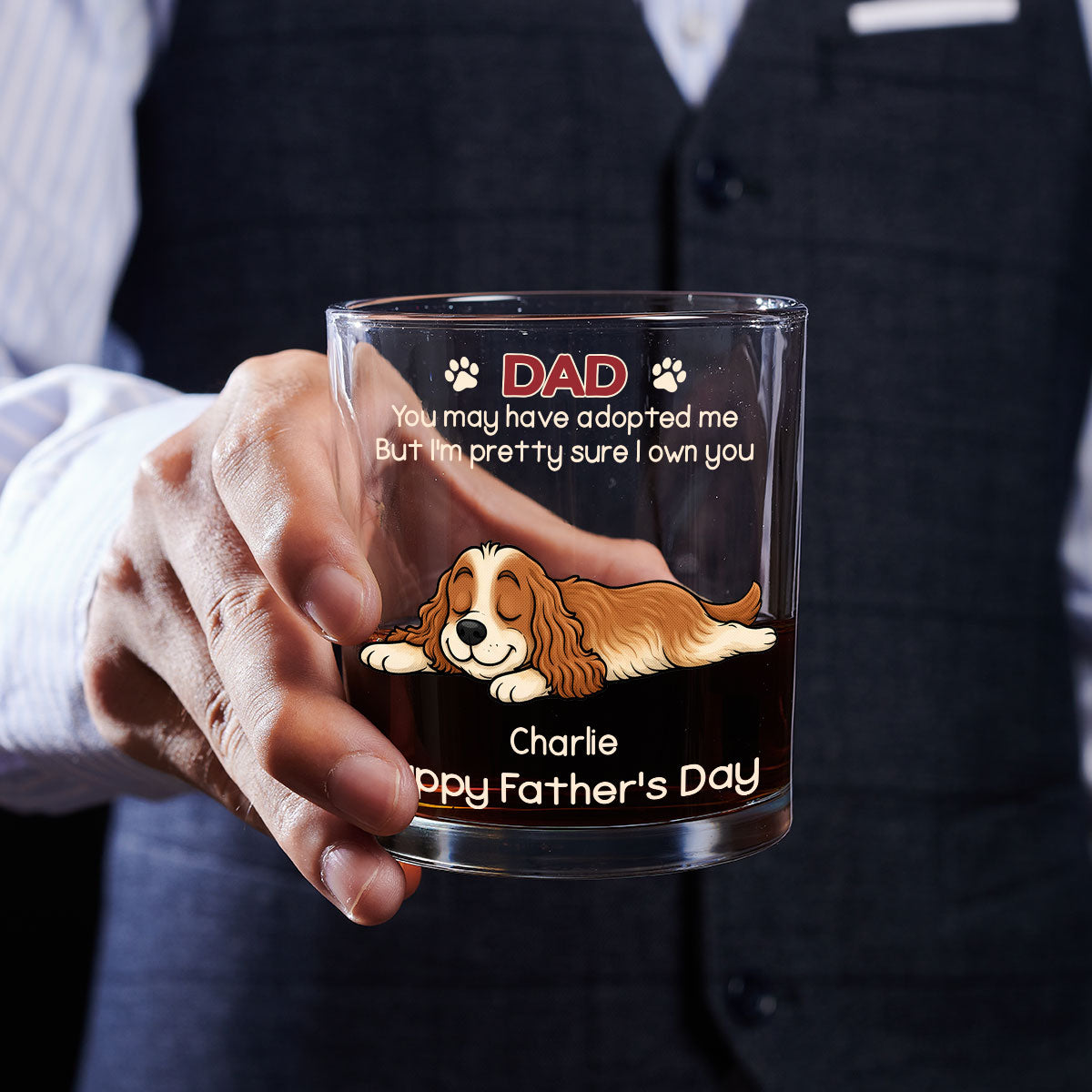 I Own You For Sure Retro Ver - Personalized Whiskey Glass