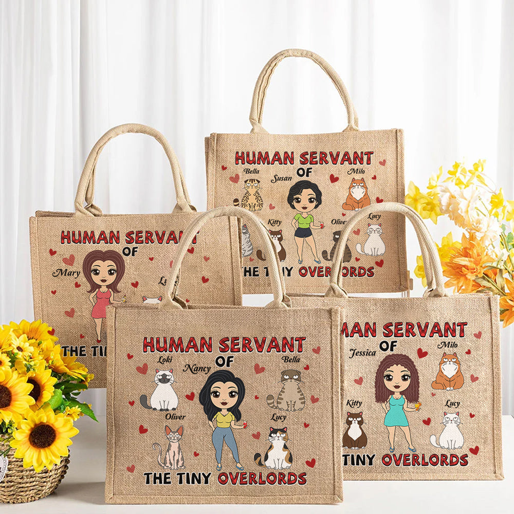 Cat Service - Personalized Jute Tote Bag