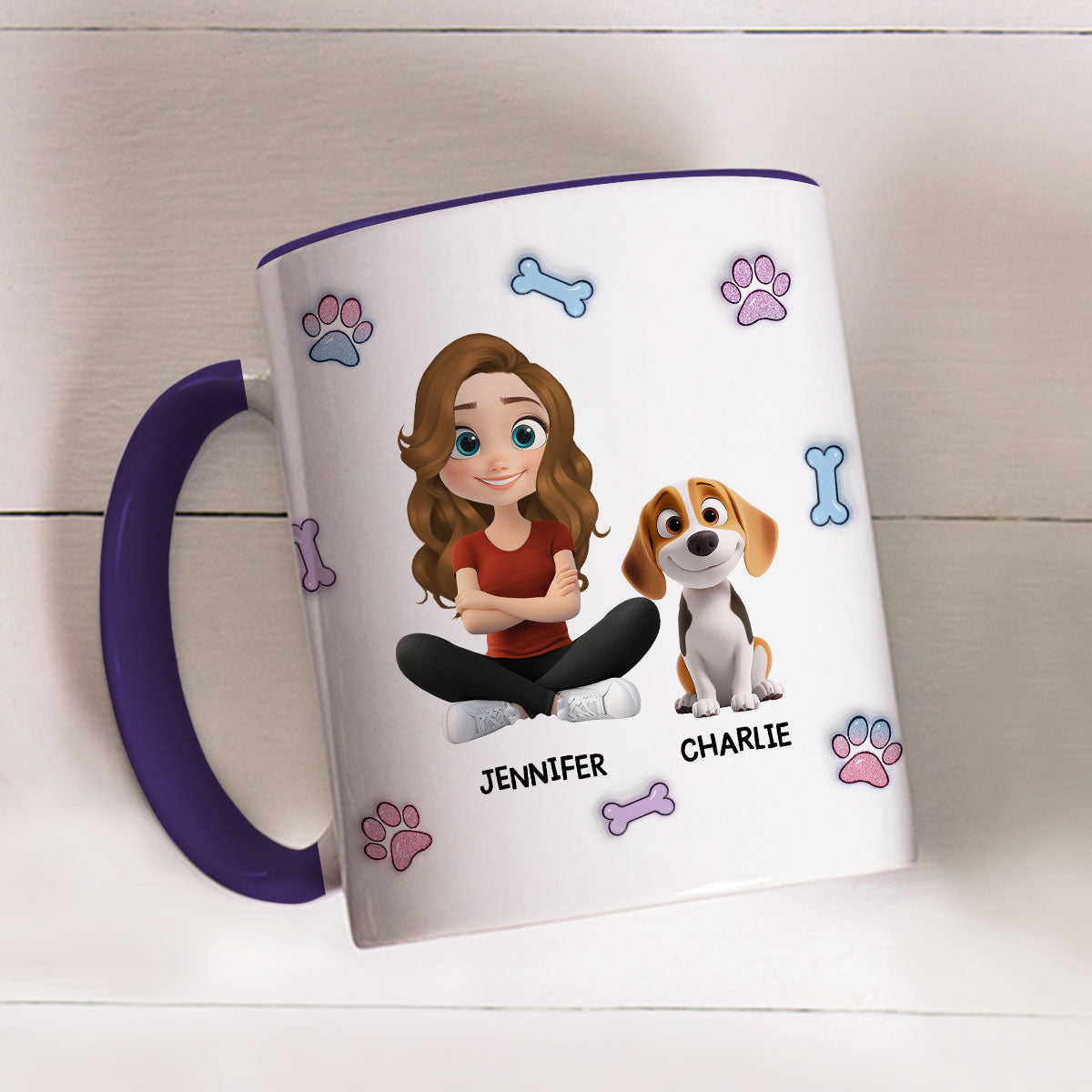 Custom Mother's day Birthday Gifts For Dog Mom, Dog Lovers • Best Dog Mom - Personalized 3D Inflated Effect Accent Mug