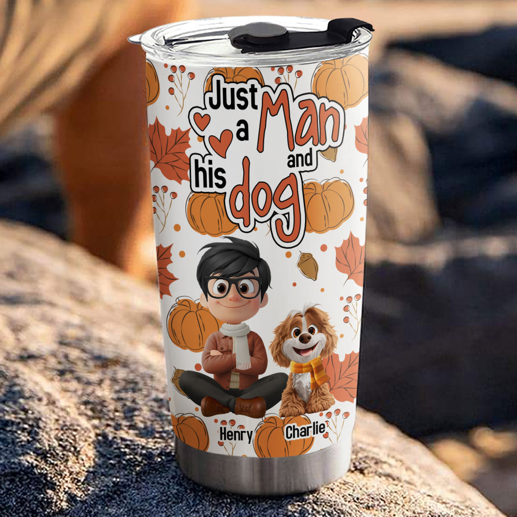 Custom Christmas Birthday Gifts For Dog Dad, Dog Lovers • Falling In You - Personalized Tumbler