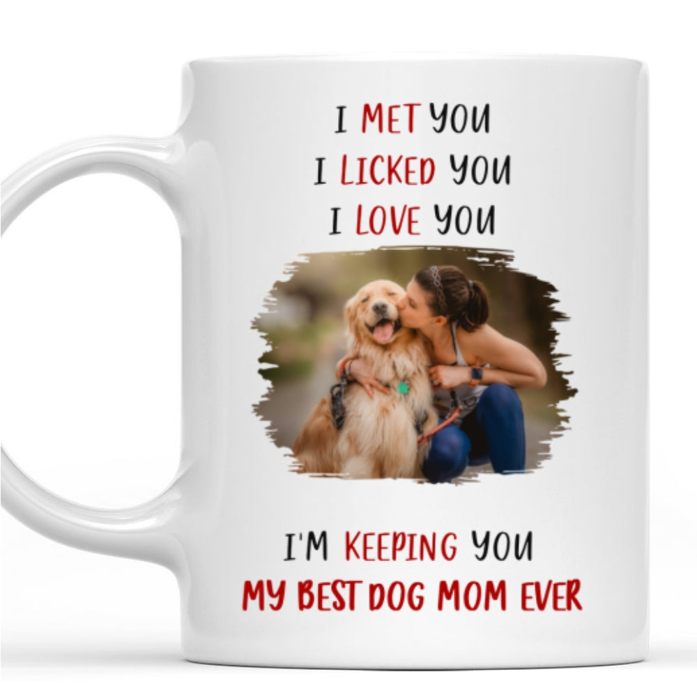 Custom Photo Christmas Birthday Gifts For Dog Lovers • Keeping My Best Dog Mom Photo - Personalized Coffee Mug