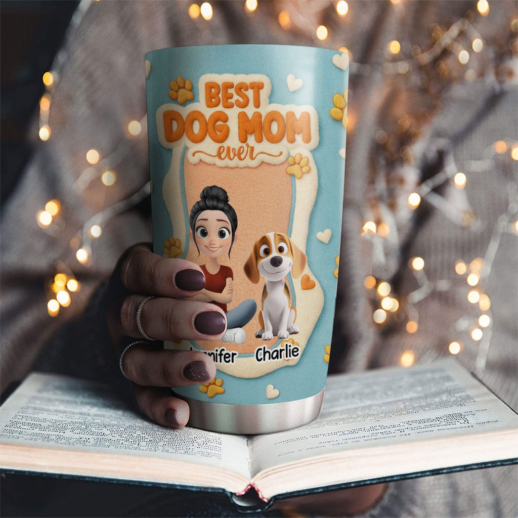 Custom Christmas Birthday Gifts For Dog Mom, Dog Lovers • Best Stuffy Dog Mom - Personalized 3D Effect Tumbler