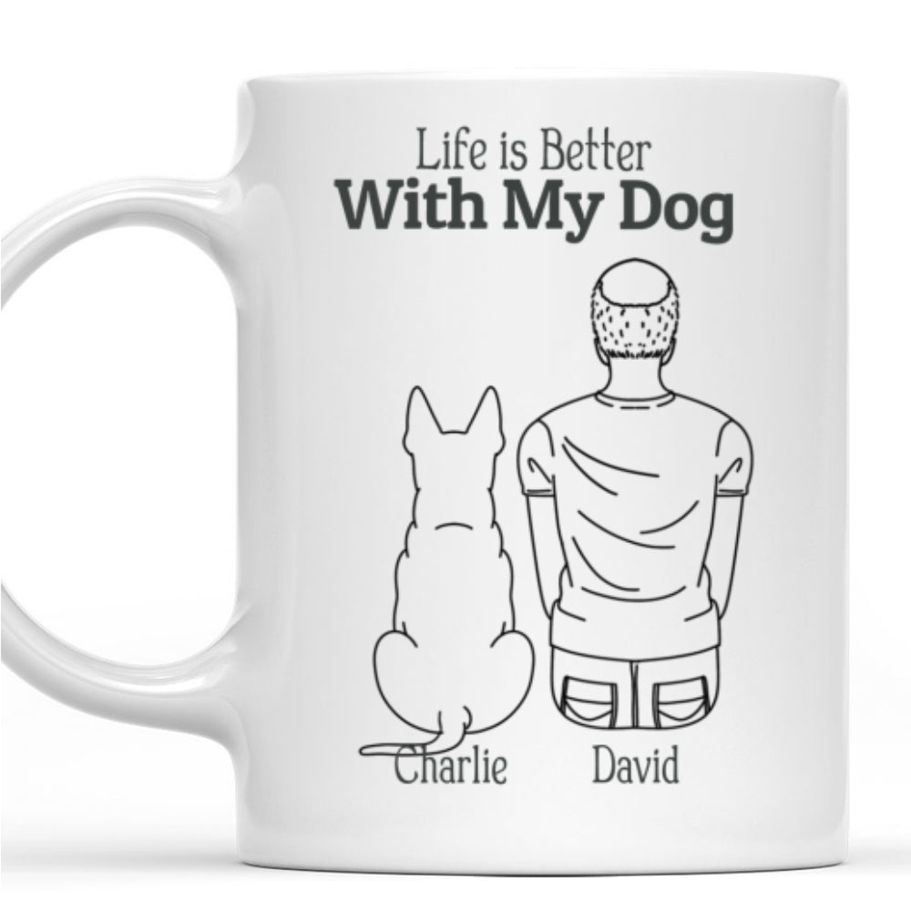 Custom Mother's day Birthday Gifts For Cat Mom, Cat Lovers • Life Is Better With My Dogs - Personalized Coffee Mug