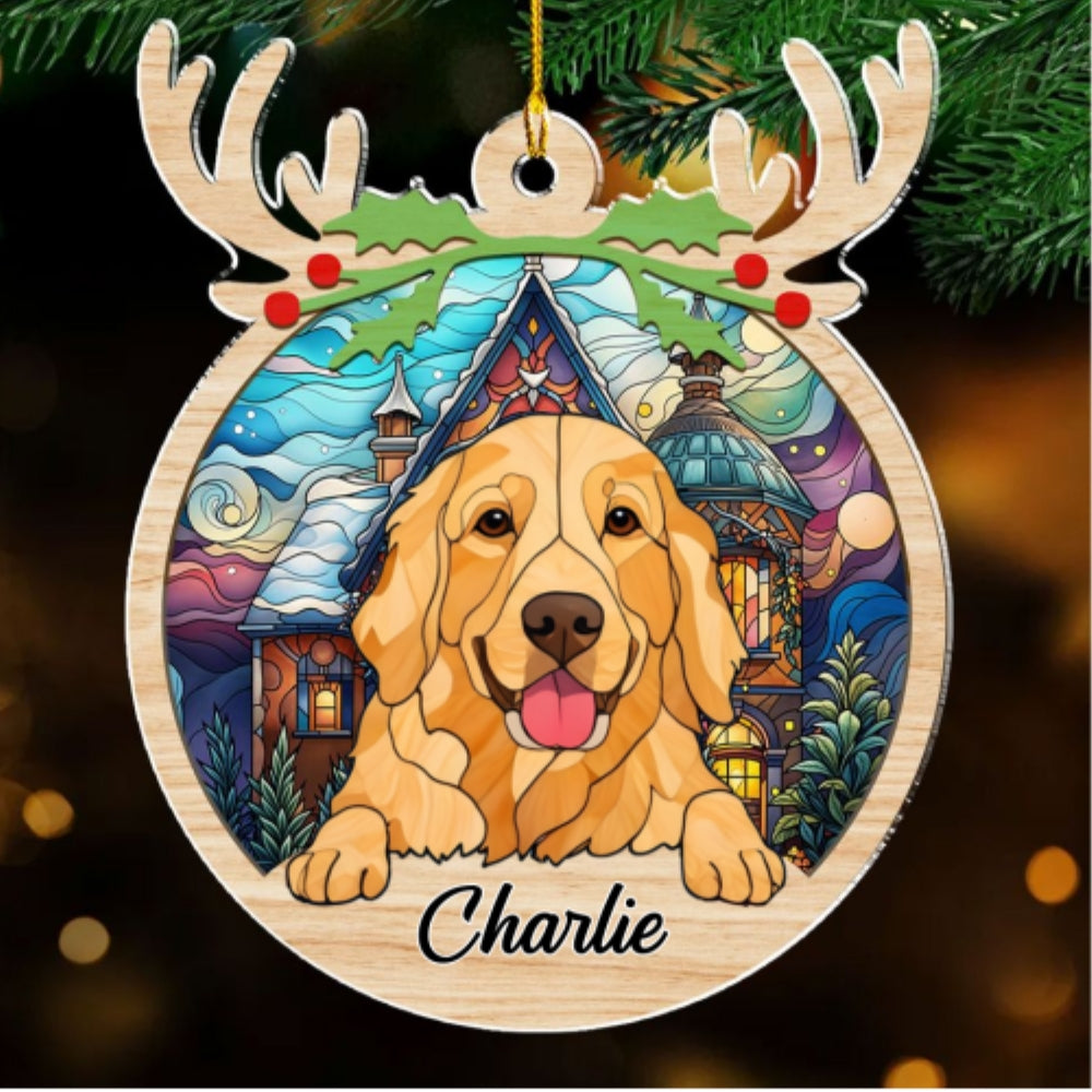 Custom Christmas Decor Home Birthday Gifts For Dog Lovers • Warm Christmas - Personalized Acrylic Ornament