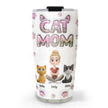 Custom Christmas Birthday Gifts For Cat Mom, Cat Lovers • Cat Mom Lovely Chibi - Personalized 3D Inflated Effect Tumbler