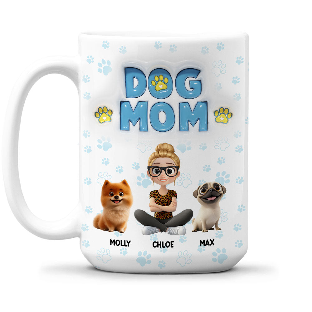 Custom Christmas Birthday Gifts For Dog Lovers • Lovely Mom Of Rotten Dogs - Personalized 3D Inflated Effect Mug