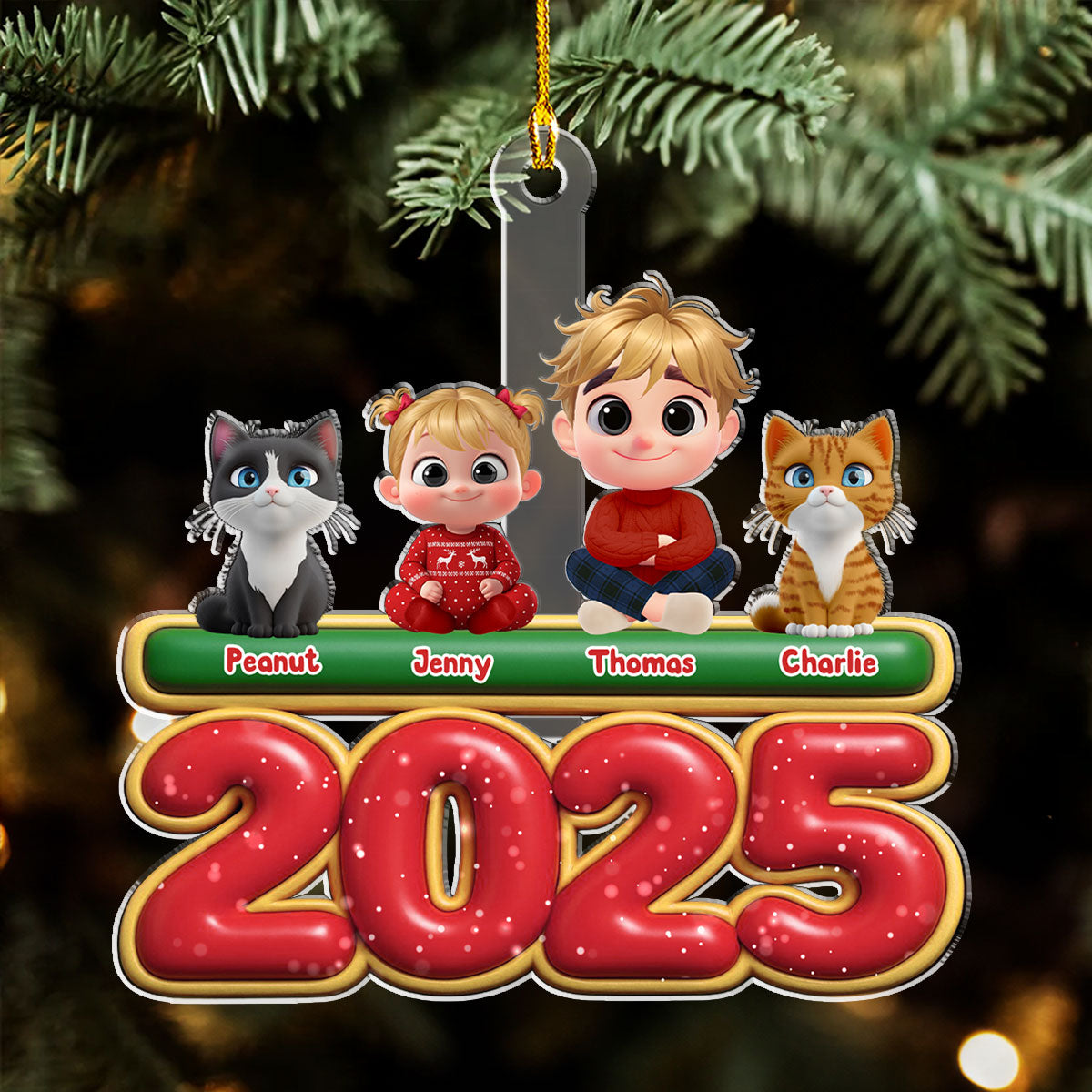 Custom Christmas Decor Home Birthday Gifts For Pet Lovers • My Kids Is Here Pet Version - Personalized Acrylic Ornament
