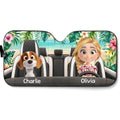 Custom Christmas Birthday Gifts Car Accessories for Dog Parents • Summer With My Dog - Personalized Car Sunshade