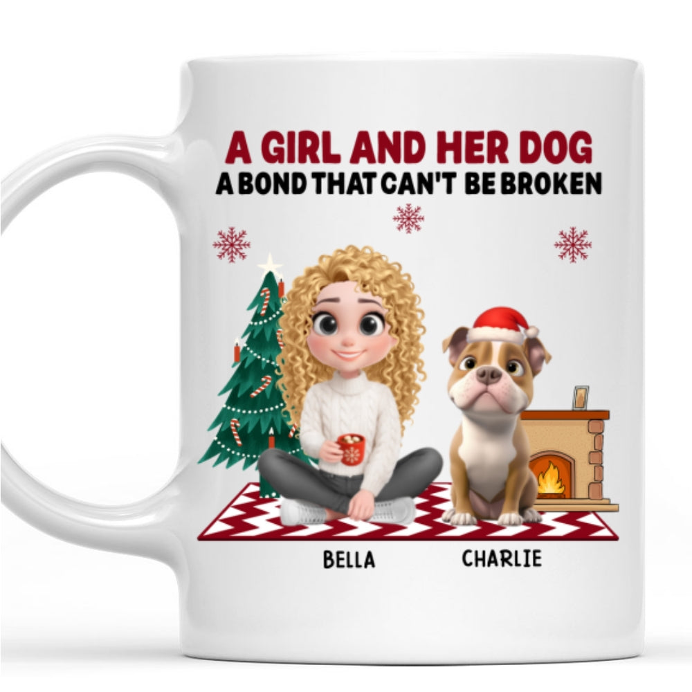 Custom Christmas Birthday Gifts For Dog Mom, Dog Lovers • A Girl And Her Dog Christmas - Personalized Coffee Mug