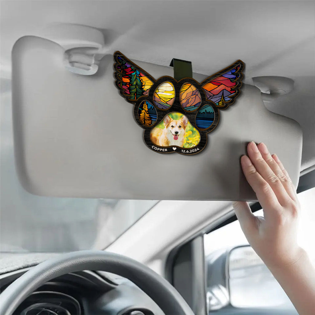 Pawprints On My Heart - Personalized Car Visor Clip