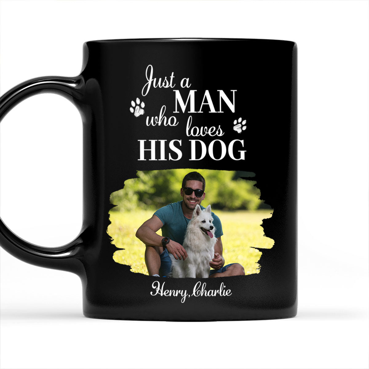 Custom Photo Christmas Birthday Gifts For Dog Dad, Dog Lovers • Just A Man Who Loves Dogs Photo - Personalized Coffee Mug