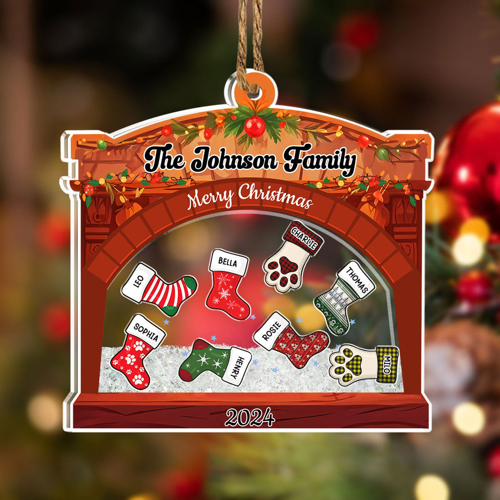 Christmas Family Stockings - Personalized Acrylic Shaker Ornament