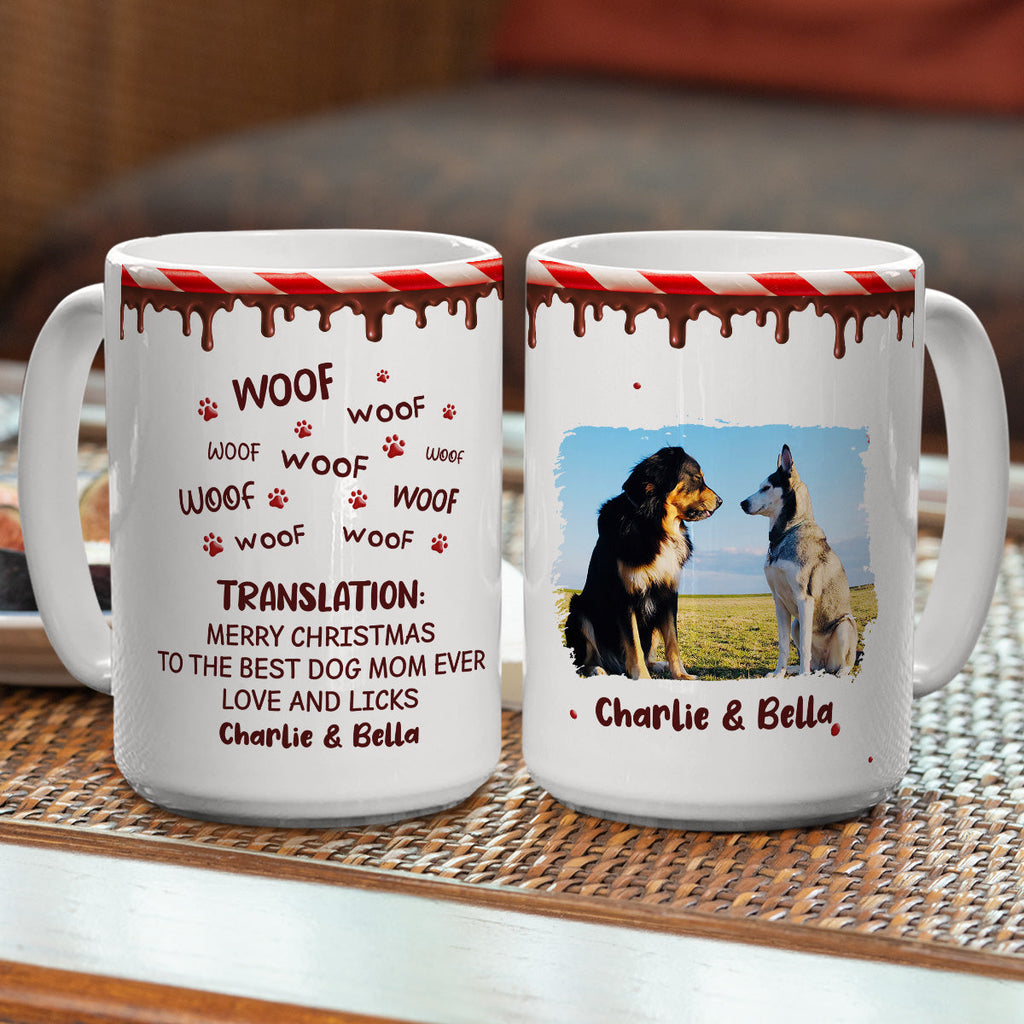 Custom Photo Christmas Birthday Gifts For Dog Lovers • Licks To You Photo - Personalized Coffee Mug