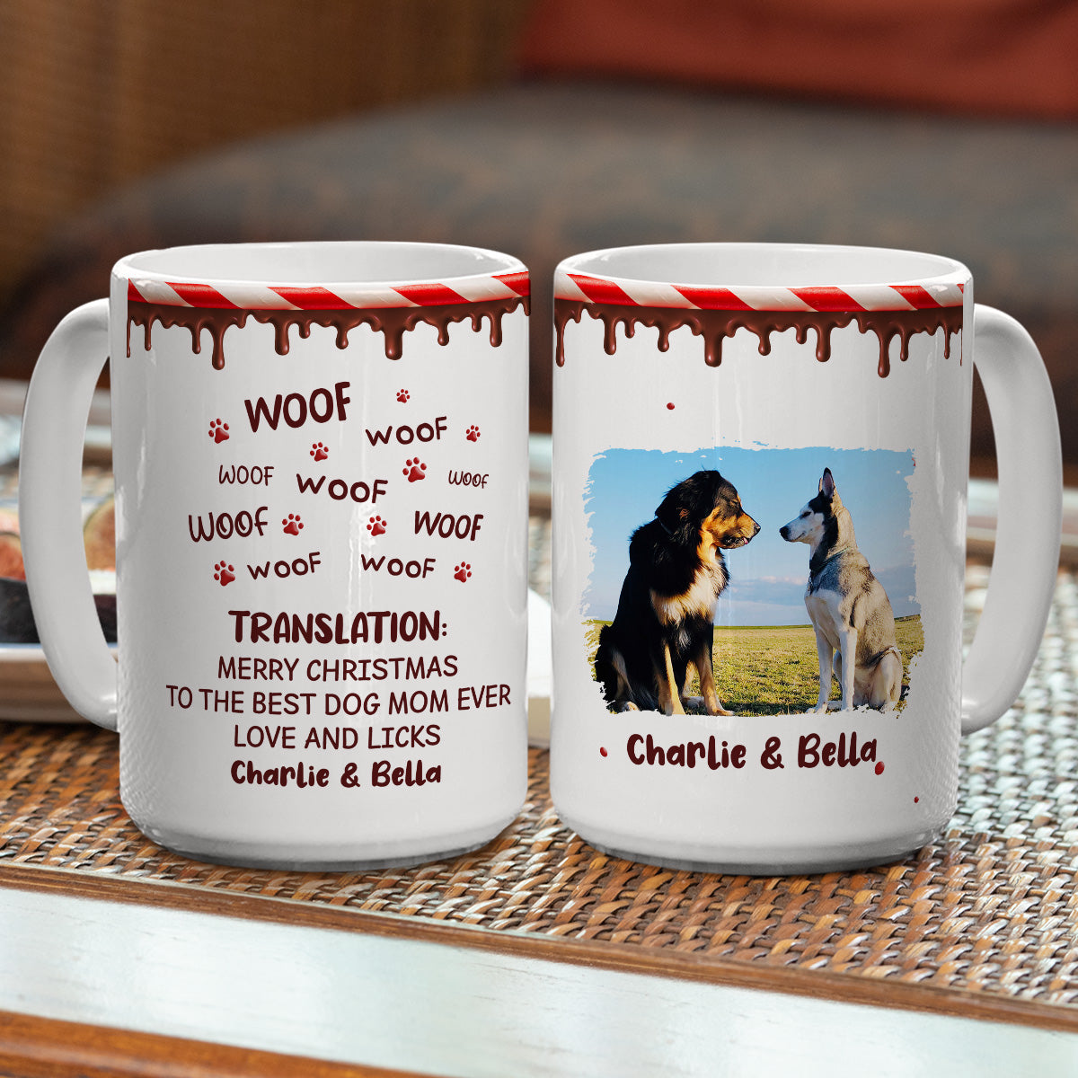 Custom Photo Christmas Birthday Gifts For Dog Lovers • Licks To You Photo - Personalized Coffee Mug