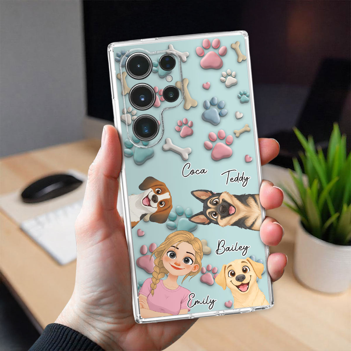 Dog And Human Cartoon New Style - Personalized Phone Case