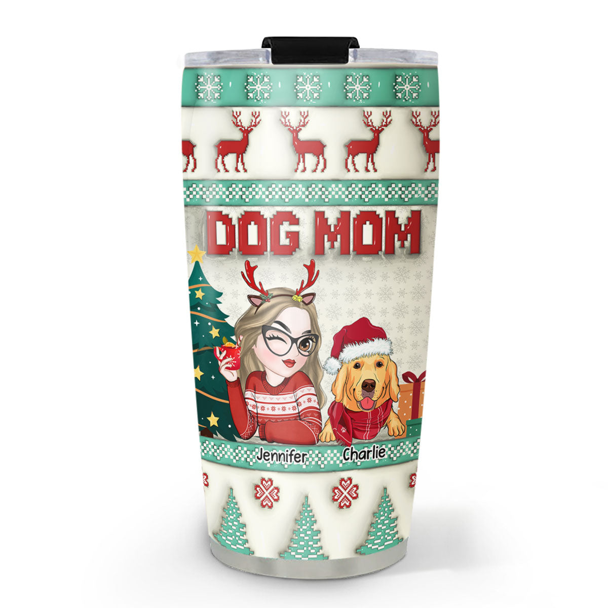 Custom Mother's day Birthday Gifts For Pet Mom, Pet Lovers • Special Dog Mom - Personalized 3D Inflated Effect Tumbler