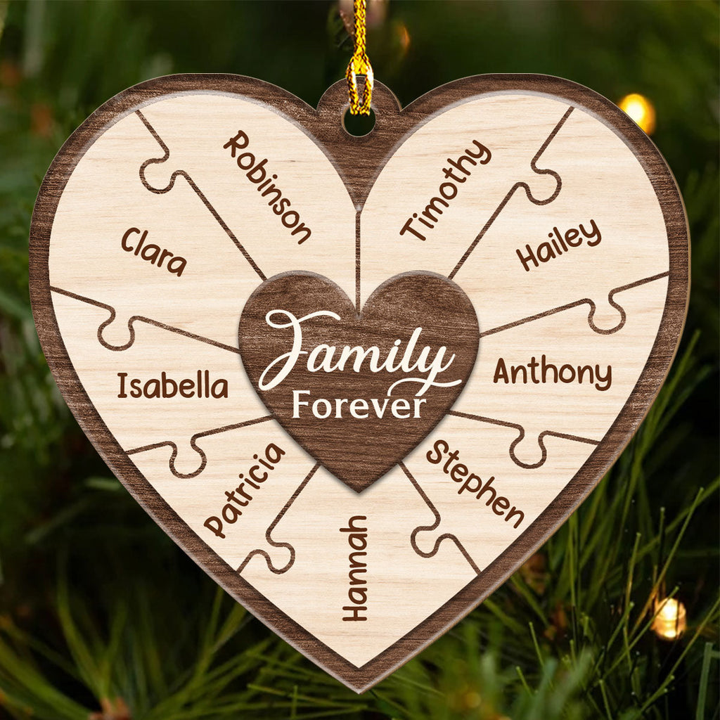 Together We Make Family - Personalized 1-layered Wood Ornament