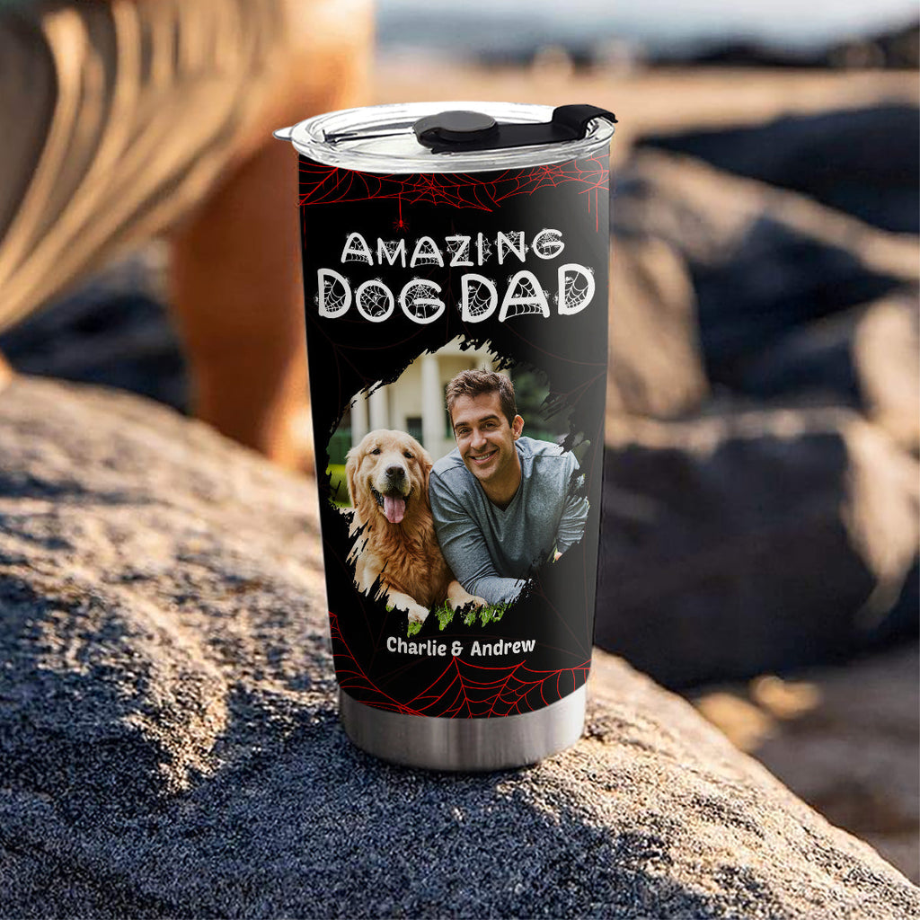 Custom Photo Father's day Birthday Gifts For Dog Dad, Dog Lovers • Amazing Dog Dad Photo - Personalized Tumbler