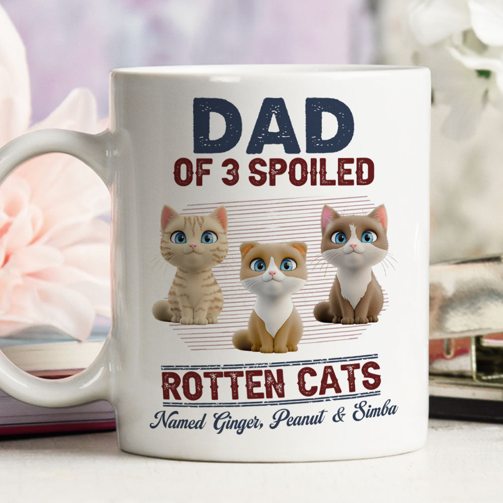 Custom Father's day Birthday Gifts For Cat Dad, Cat Lovers • New Rotten Cat Chibi - Personalized Coffee Mug