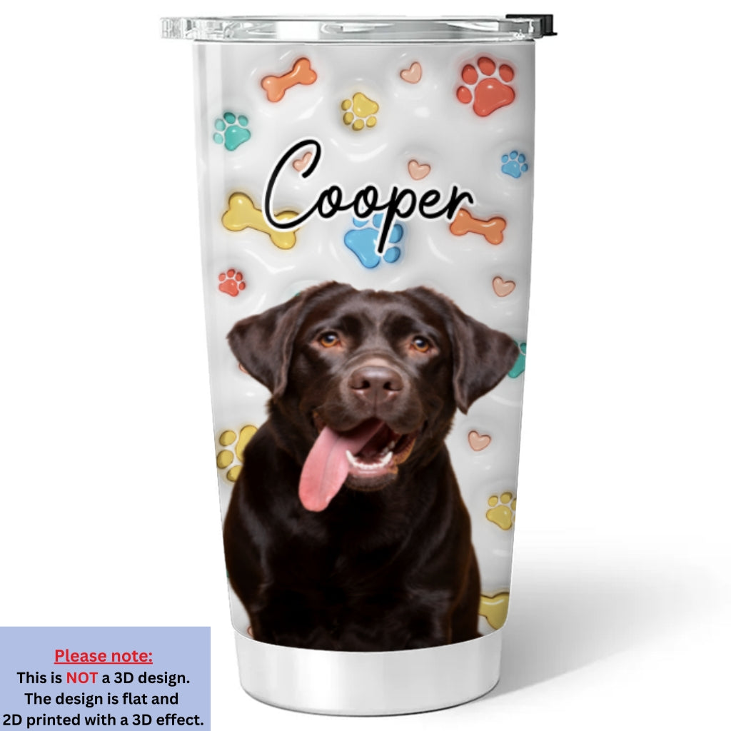 Custom Photo Christmas Birthday Gifts For Dog Lovers • Cute Dog Baby Photo - Personalized 3D Inflated Effect Tumbler