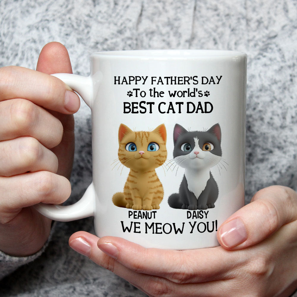 Custom Father's day Birthday Gifts For Cat Dad, Cat Lovers • I Love You The Best Cat Dad - Personalized Coffee Mug
