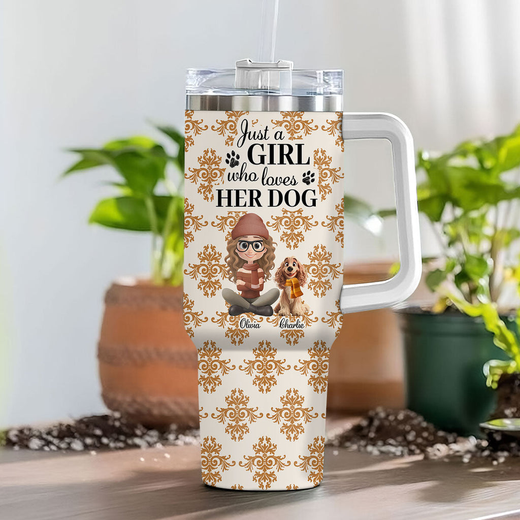 Custom Christmas Birthday Gifts For Dog Mom, Dog Lovers • Pumskin Dog Autumn - Personalized Tumbler