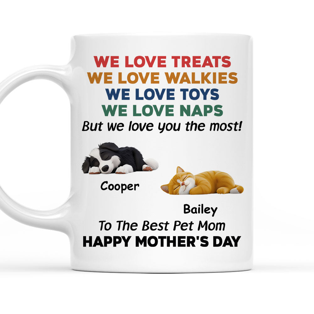 Custom Mother's Father's day Birthday Gifts For Cat Lovers • Love You The Most Pet Version 2 - Personalized Coffee Mug