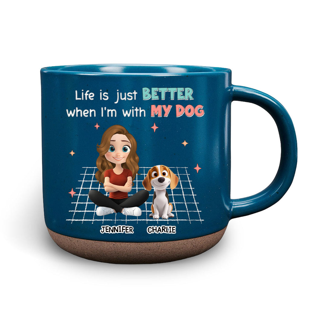Custom Christmas Birthday Gifts For Dog Lovers • Life Is Just Better With My Dogs - Personalized Pottery Mug