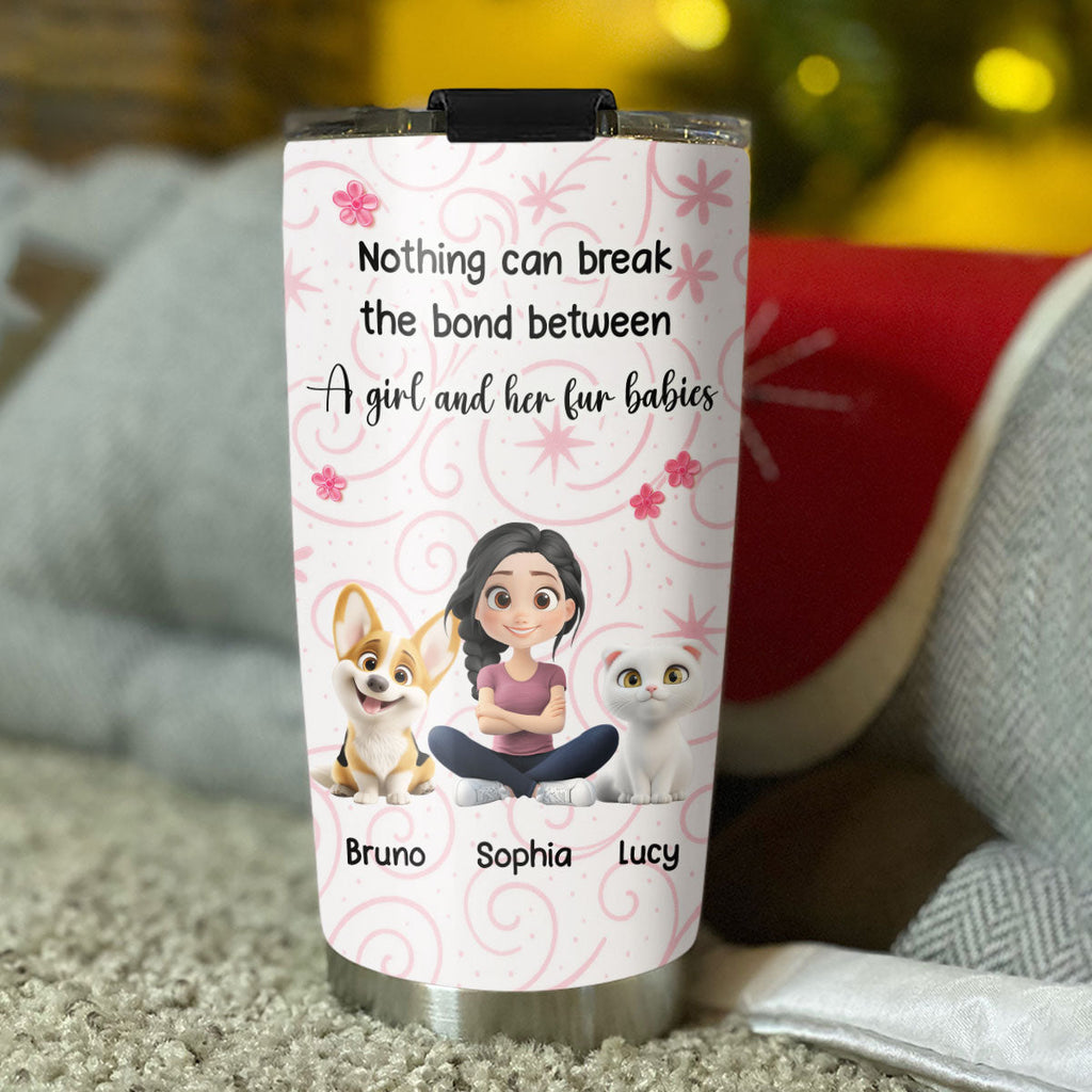 Custom Christmas Birthday Gifts For Pet Lovers • Girls Are In Love With Fur Babies - Personalized Tumbler