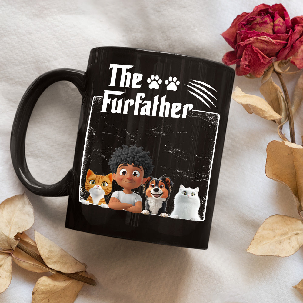 Custom Christmas Birthday Gifts For Dog Dad, Dog Lovers • The Furfather Dark Ver - Personalized Coffee Mug