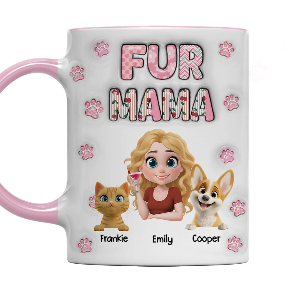 Custom Christmas Birthday Gifts For Pet Mom, Pet Lovers • Cherry On Top Of Us - Personalized 3D Inflated Effect Accent Mug