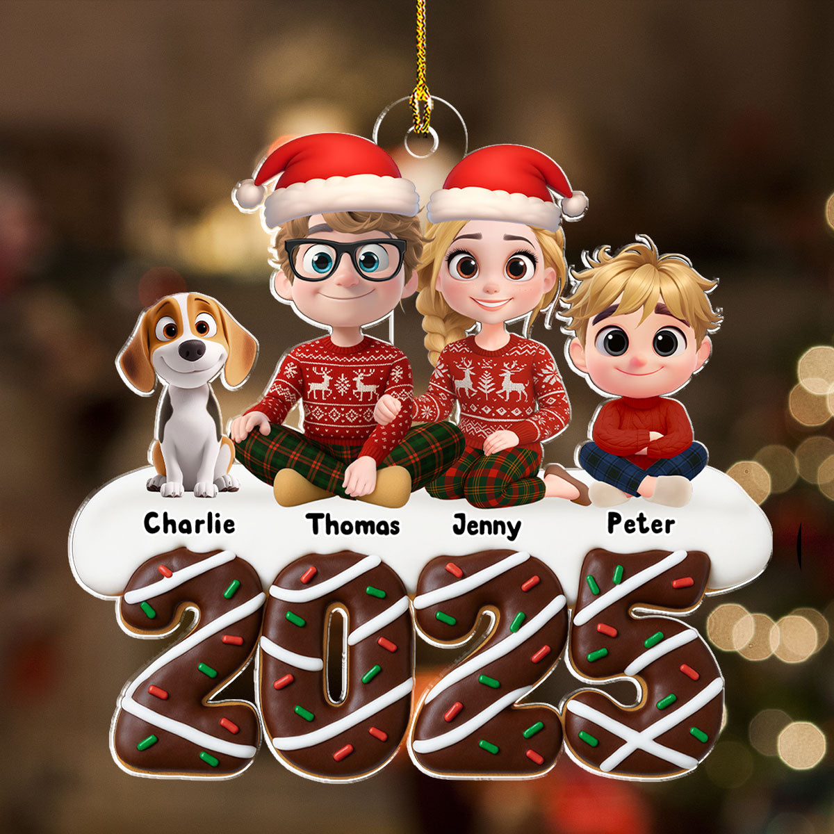 Custom Christmas Decor Home Birthday Gifts For Dog Lovers • Happiness Baked Into Every Moment - Personalized Acrylic Ornament