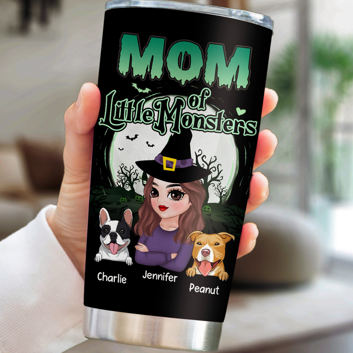 Custom Mother's day Birthday Gifts For Pet Mom, Pet Lovers • Mom Of Little Monsters - Personalized Tumbler
