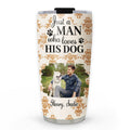 Custom Photo Christmas Birthday Gifts For Dog Dad, Dog Lovers • Pumskin Dog Autumn Ver Man Photo - Personalized Tumbler