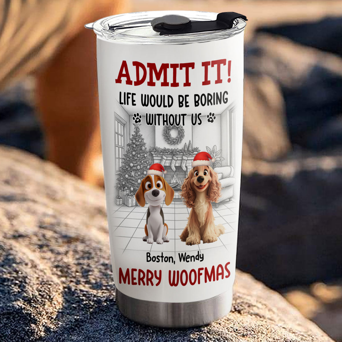 Custom Christmas Birthday Gifts For Dog Lovers • Admit Christmas Is Coming - Personalized Tumbler