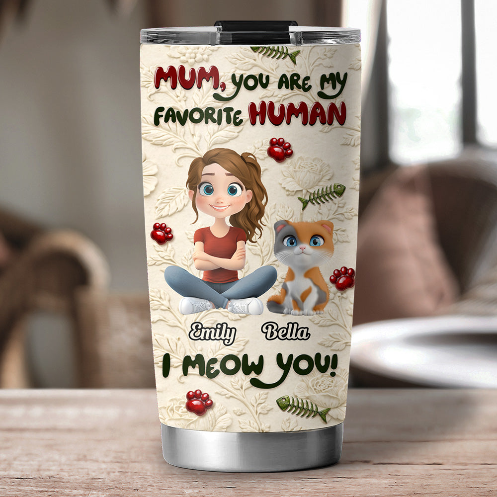Custom Christmas Birthday Gifts For Cat Lovers • We Meow You - Personalized 3D Effect Tumbler