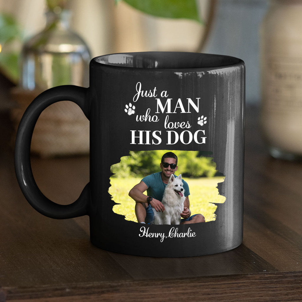 Custom Photo Christmas Birthday Gifts For Dog Dad, Dog Lovers • Just A Man Who Loves Dogs Photo - Personalized Coffee Mug
