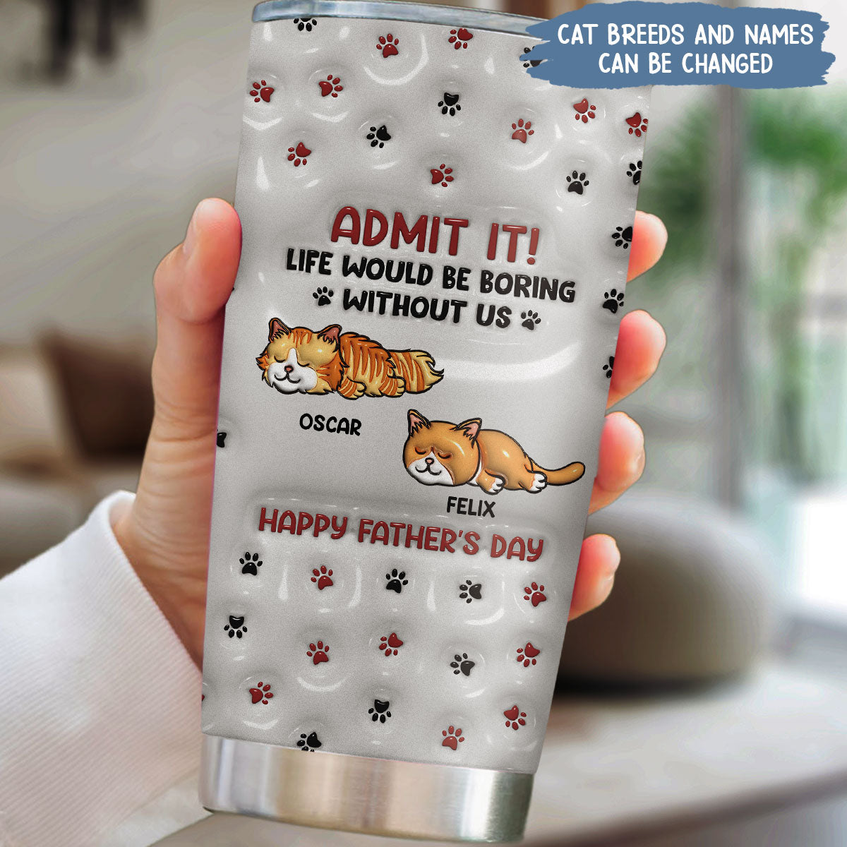 Custom Christmas Birthday Gifts For Cat Lovers • Admit It Version Cats - Personalized 3D Inflated Effect Tumbler