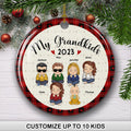 My Lovely Grandkids - Personalized Circle Ceramic Christmas Ornament